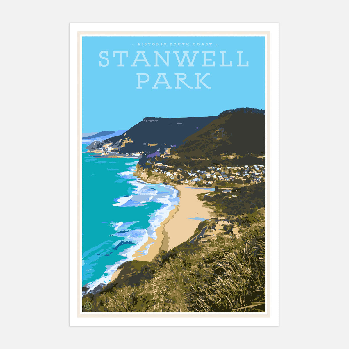 Stanwell Park South coast travel style print by placesweluv