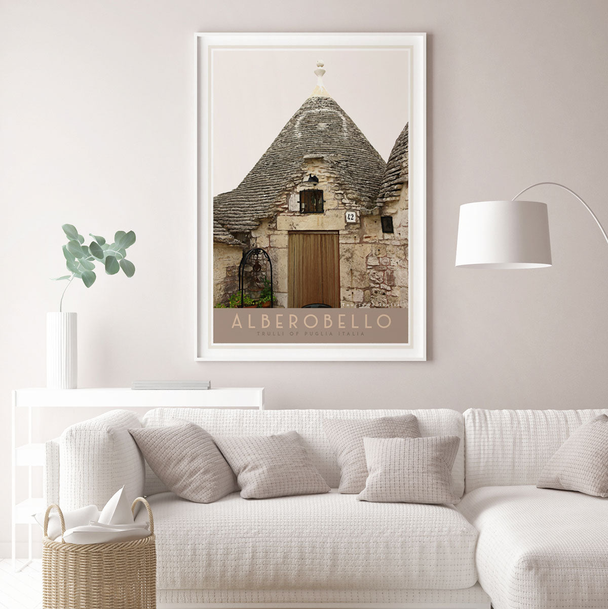 Framed travel print of Alberobello Italy. Original wall art from Places We Luv  