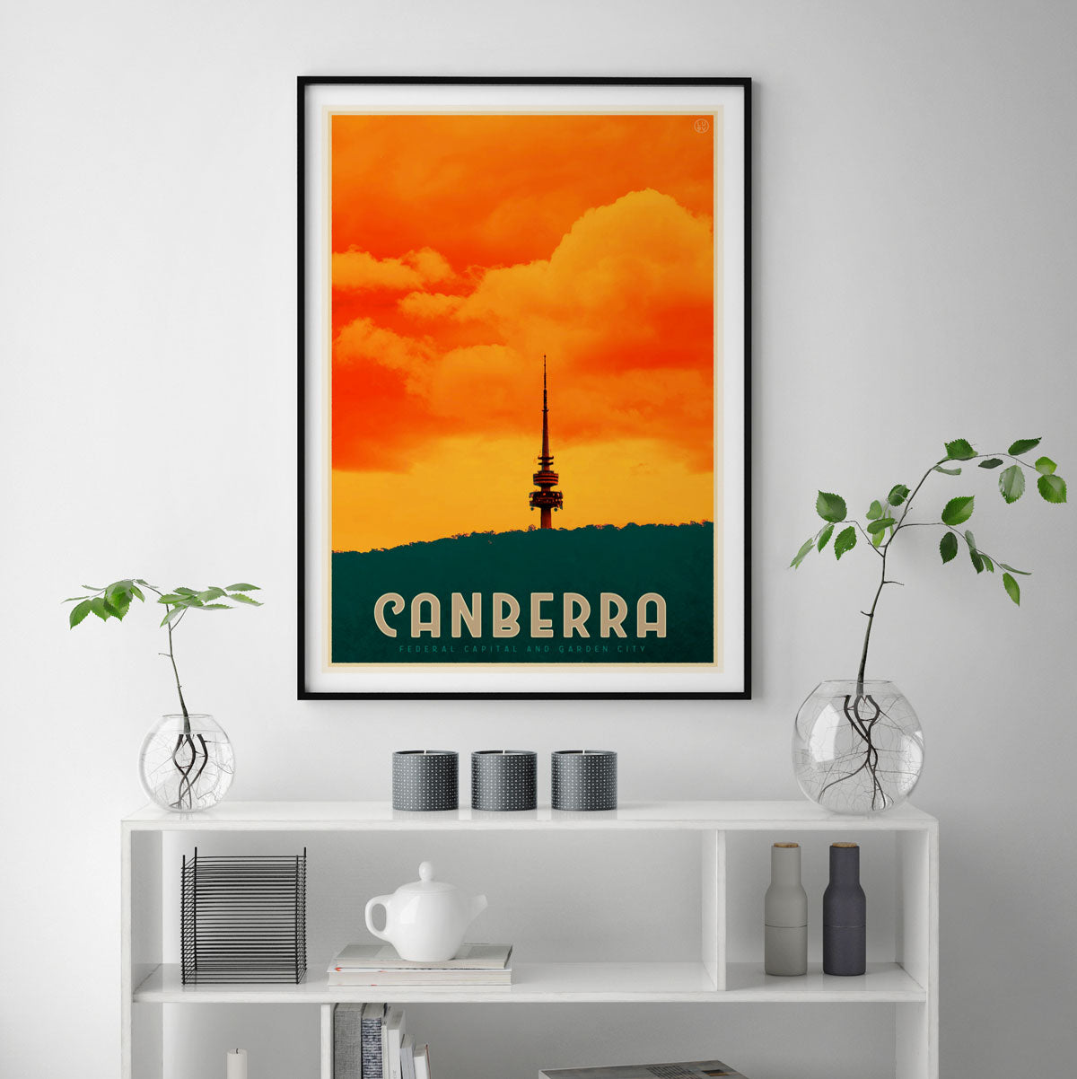 Canberra ACT vintage style travel poster by placesweluv