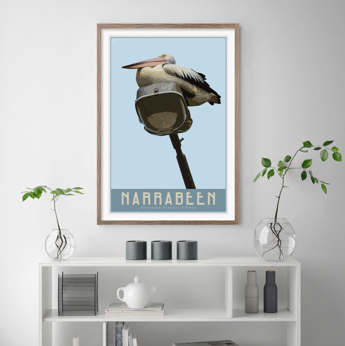 Narrabeen vintage travel retro print by places we luv