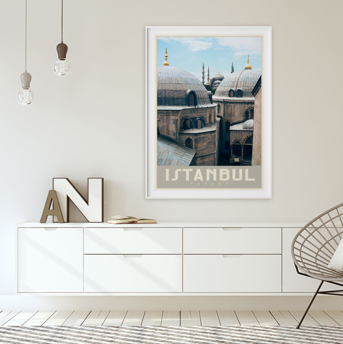 Istanbul vintage travel style poster by placesweluv