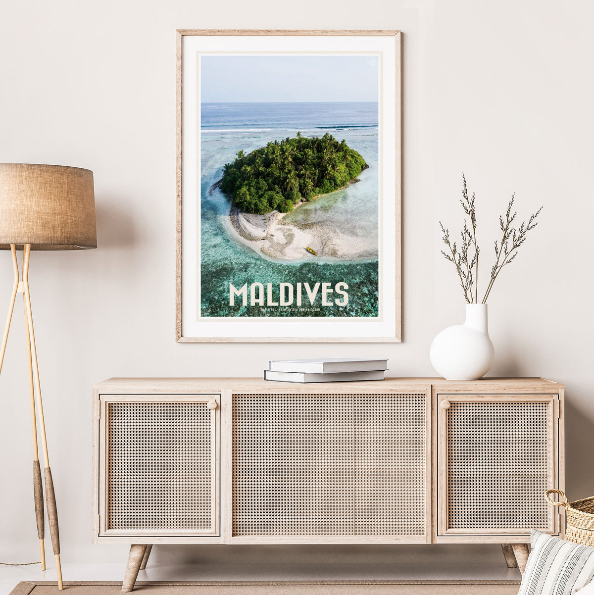Maldives travel vintage style framed print by places we luv