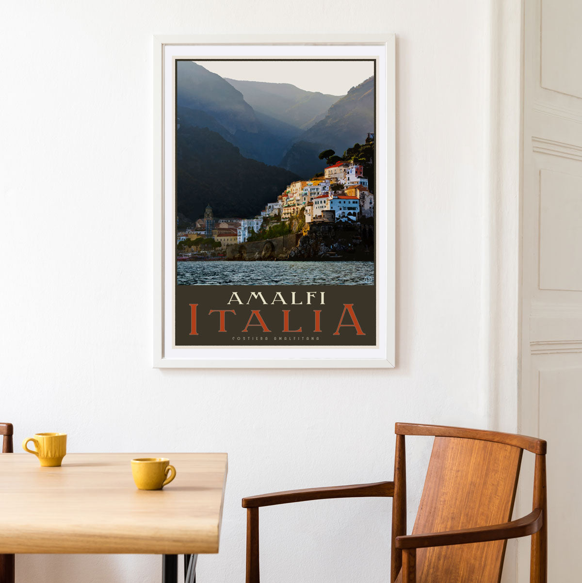 Amalfi Italy retro vintage travel style framed poster by Places We Luv 