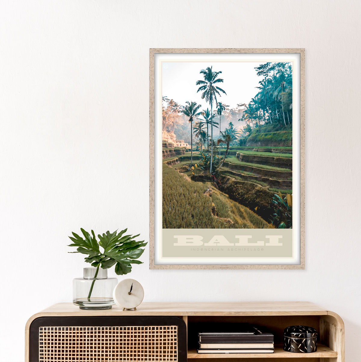 Bali vintage travel style framed art print by Places We Luv