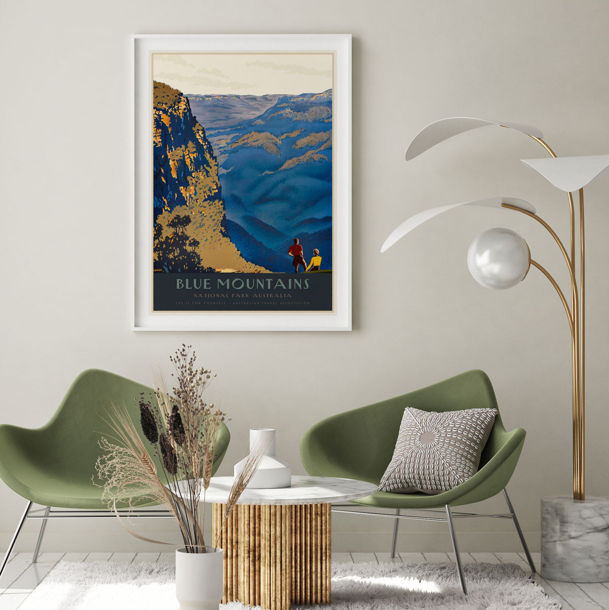 Blue Mountains National Park vintage retro print by Places We Luv
