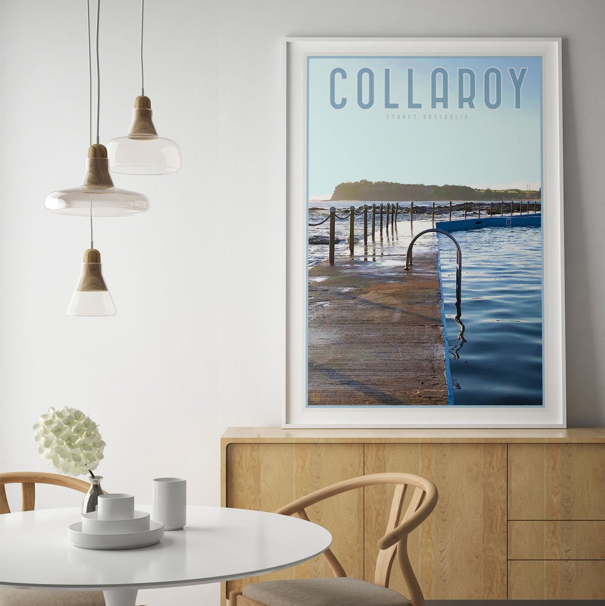 Collaroy Pool Poster vintage travel style by Places we Luv