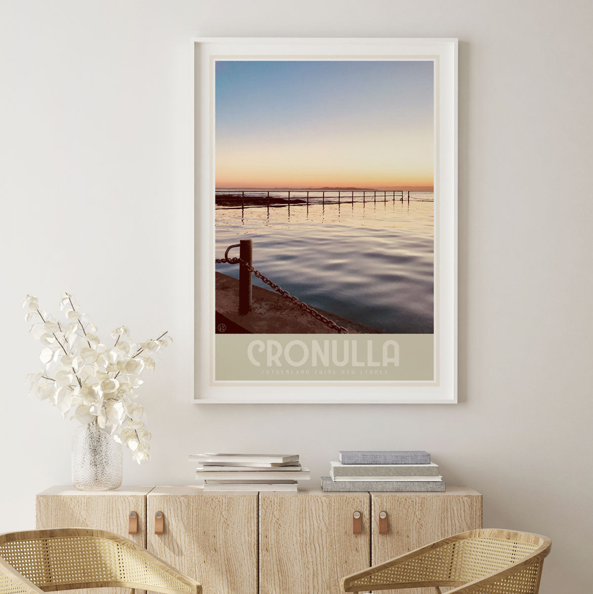 Cronulla beach pool vintage travel style print by places we luv