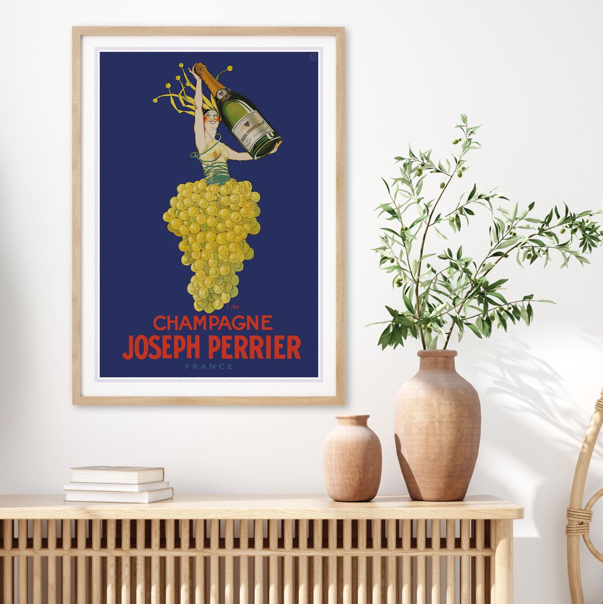 Champagne retro advertising print France from Places We Luv