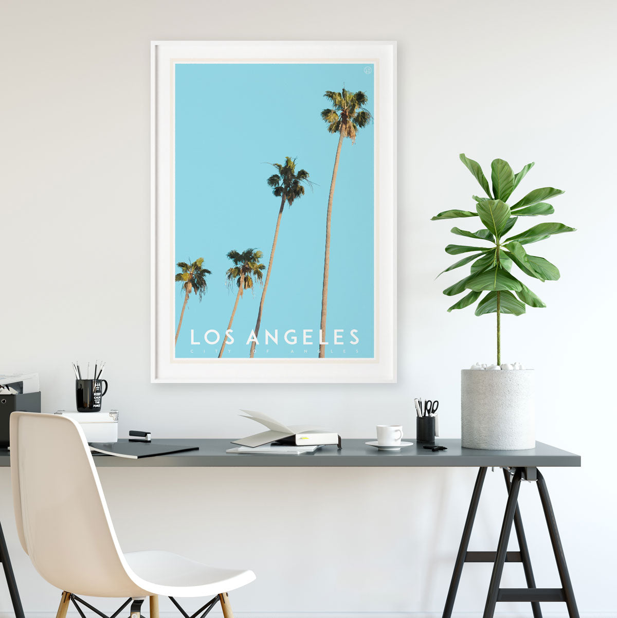 Los Angeles vintage travel style framed print by Placesweluv