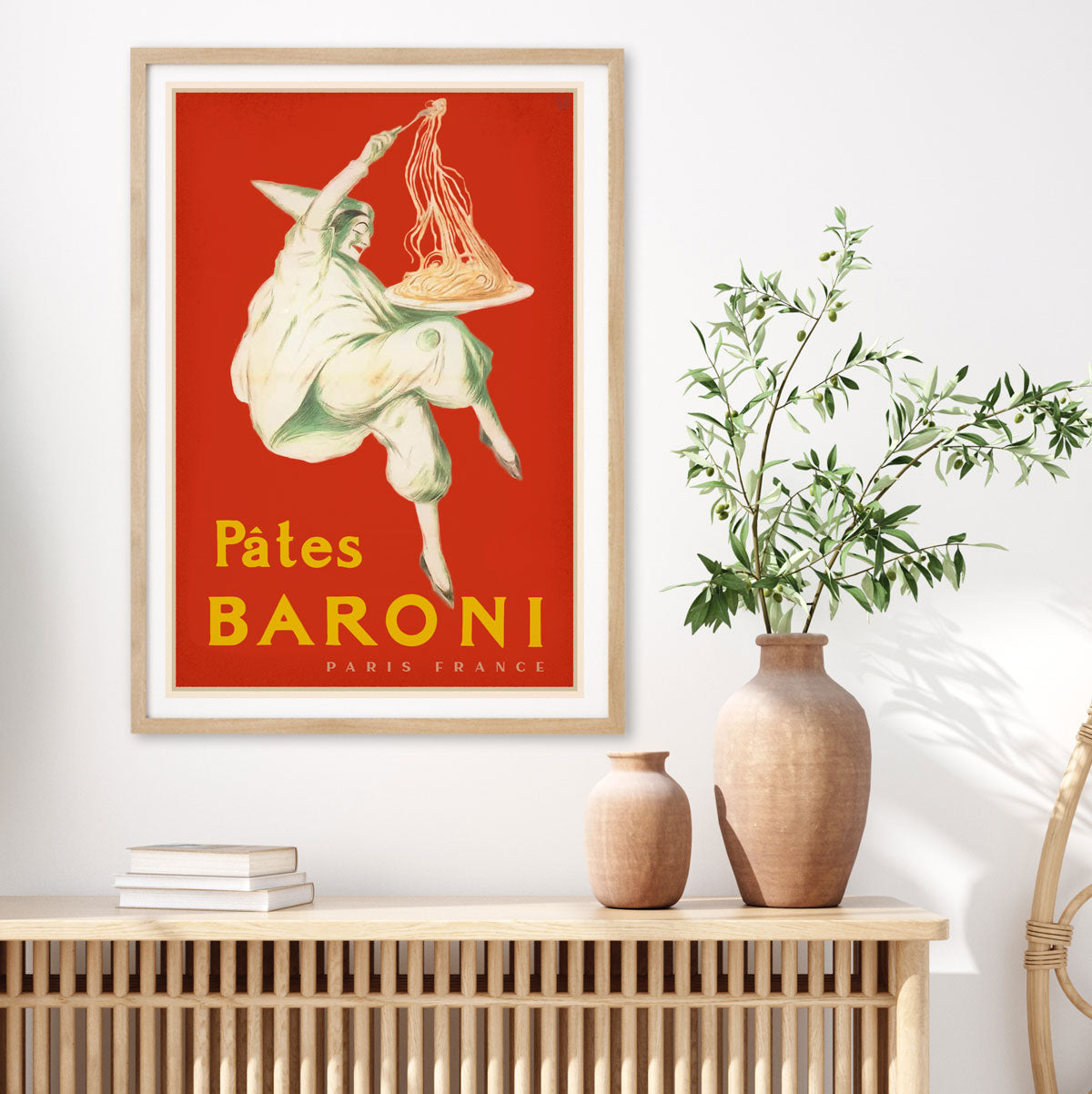 Pates Baroni Paris, French pasta retro advertising poster from Places We Luv