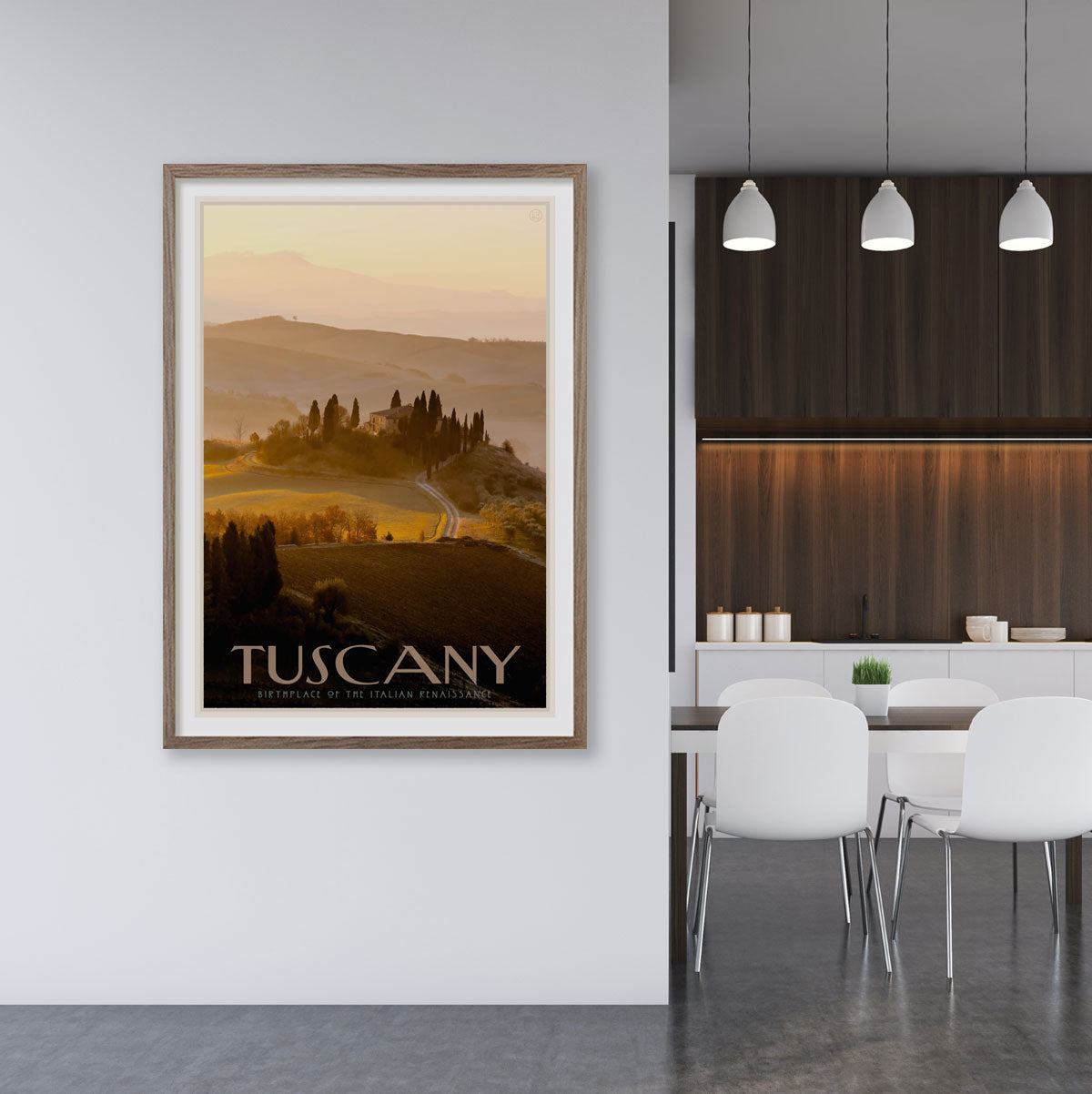 Tuscany framed vintage travel poster designed by Placesweluv