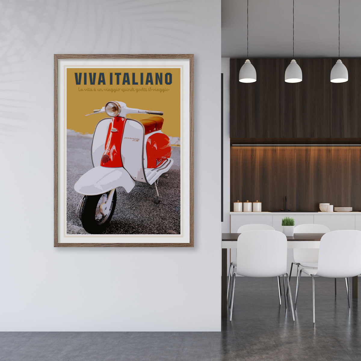 Viva Italia Lambretta retro vintage posterby Places We Luv