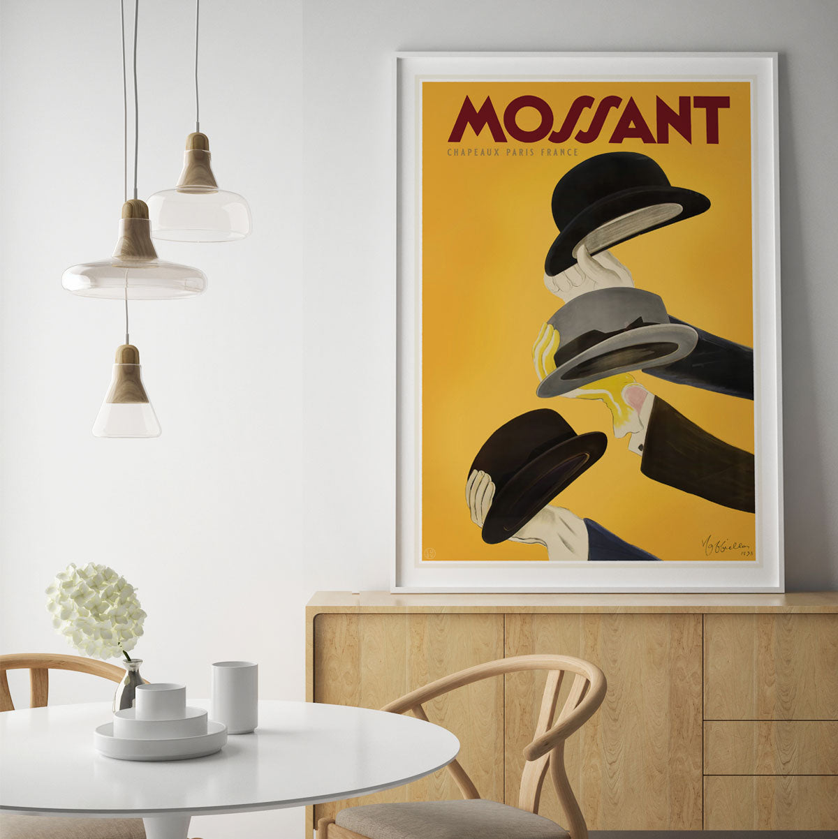 Mossant hats France vintage retro advertising poster from Places We Luv