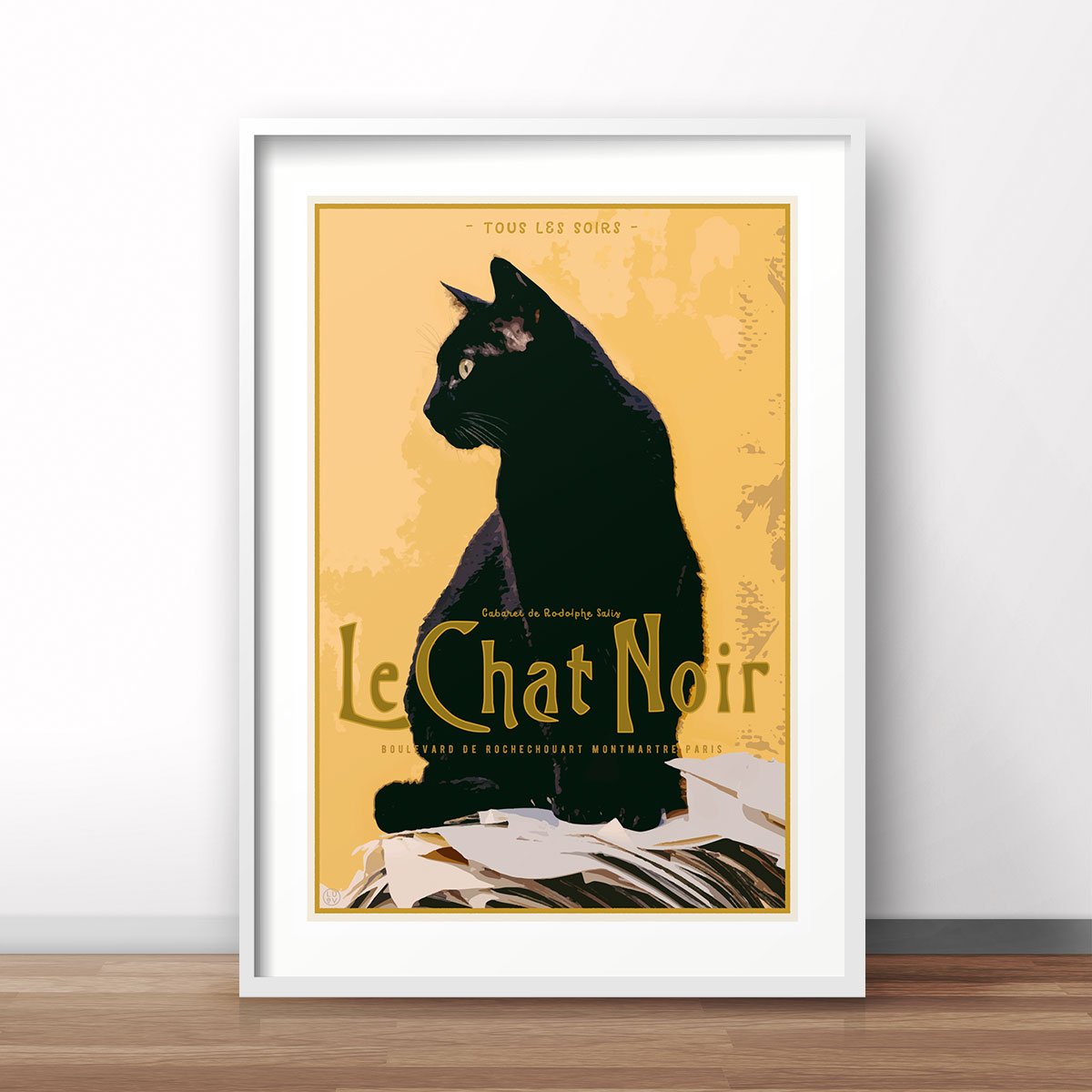 Le Chat Noir vintage travel style print by places we luv