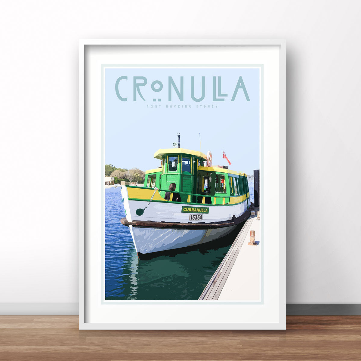 Cronulla ferry vintage style travel print, stylists favourite, designed by places we luv