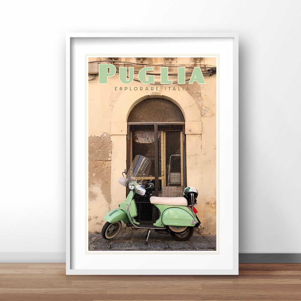Puglia Italy vintage travel style poster by places we luv