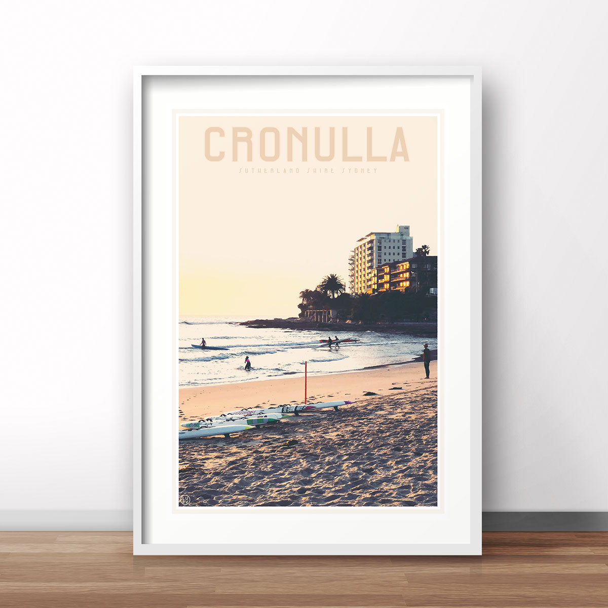Cronulla Beach vintage style travel print designed by places we luv