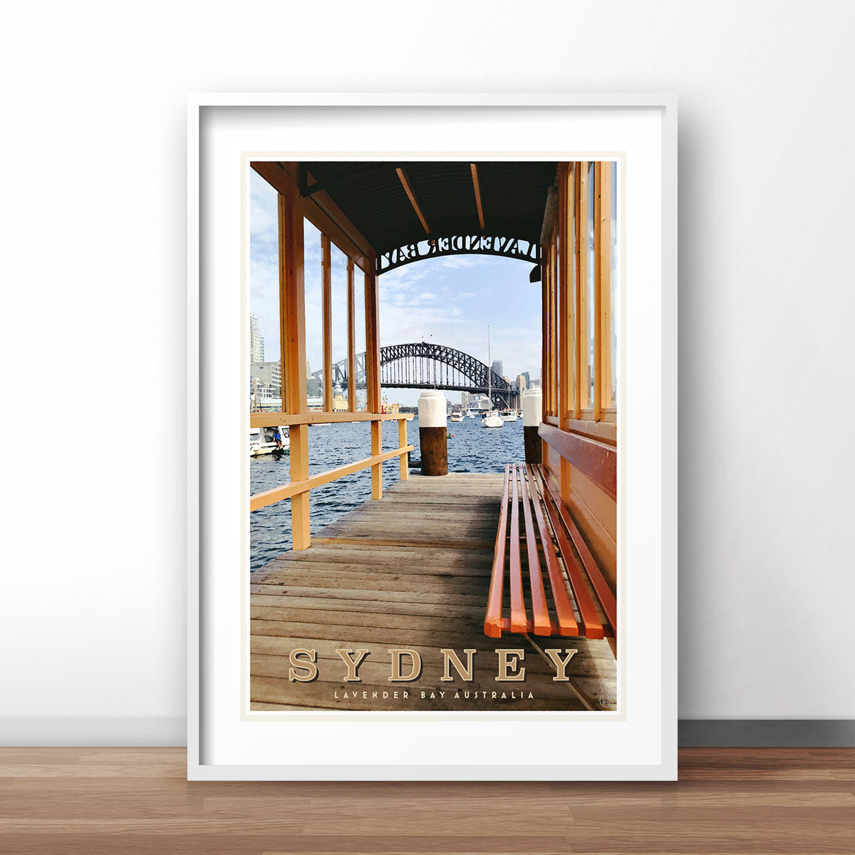 Sydney Lavender Bay vintage style travel poster by places we luv