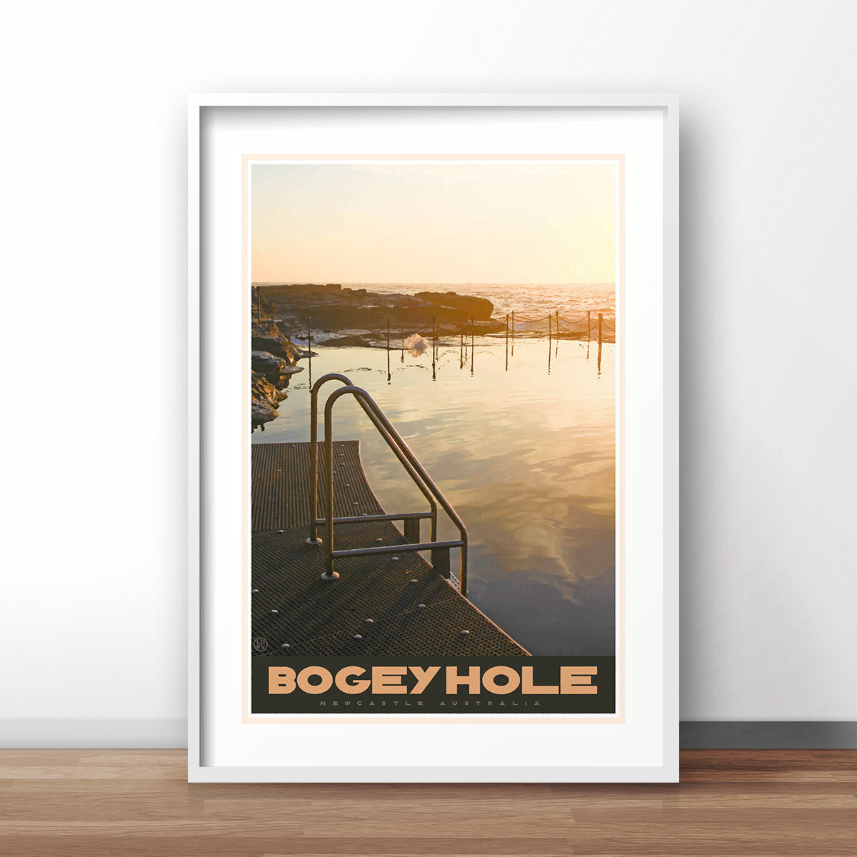 Newcastle Bogey Hole vintage travel style print by places we luv