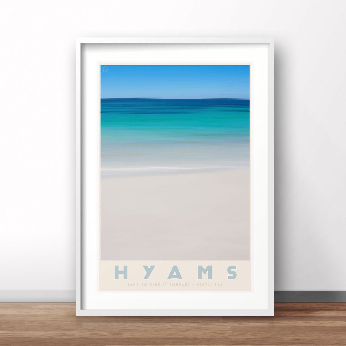 Hyams Beach print. Vintage travel style. original design by places we luv
