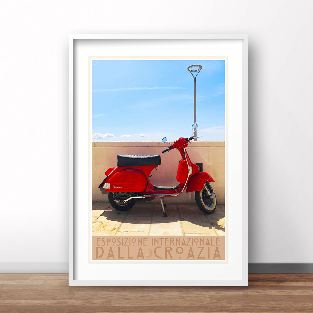 Vespa Croatia vintage travel poster by Places We Luv