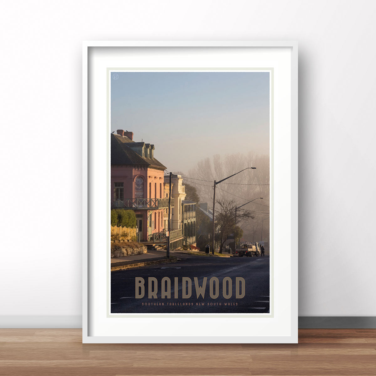 Braidwood Street vintage travel style poster. Original design Places We Luv