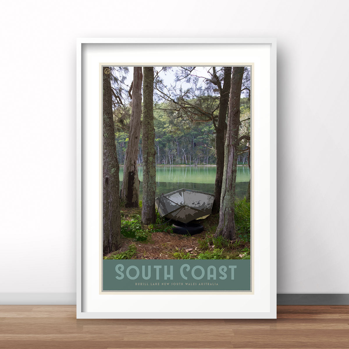South Coast print, vintage travel style designed by Places We Luv