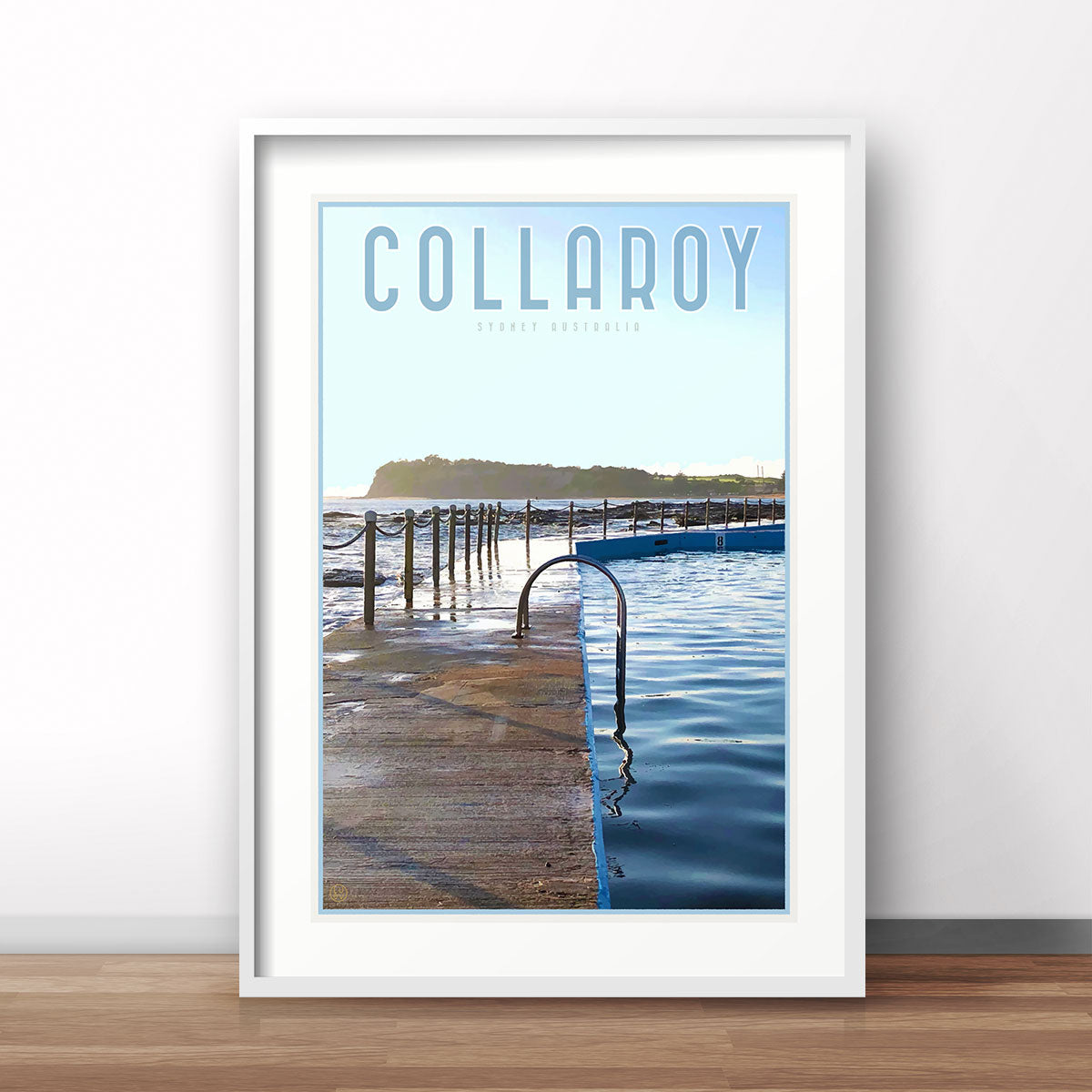 Collaroy Pool Print - vintage travel style by Places we Luv