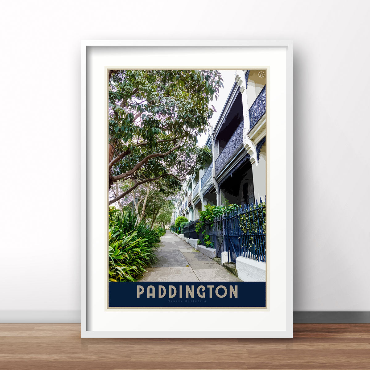 Paddington Sydney travel poster by places we luv