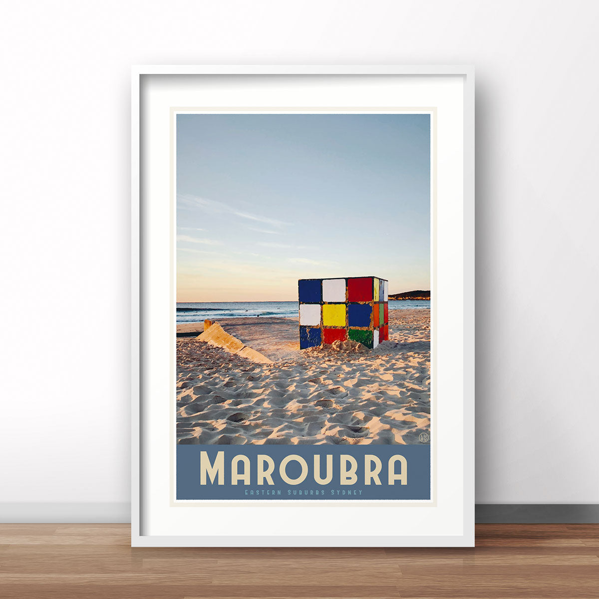 Maroubra cube sydney travel poster by places we luv