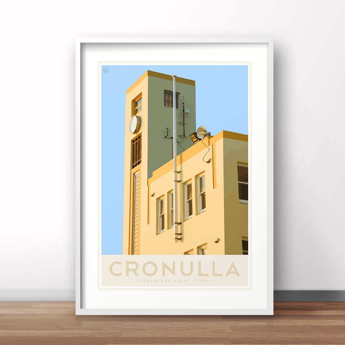 Cronulla Beach vintage style travel print, interior favourite, designed by places we luv
