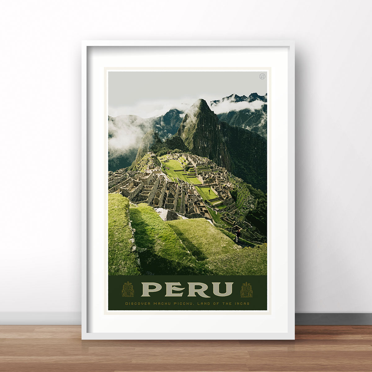 Machu Picchu vintage style travel poster by places we luv