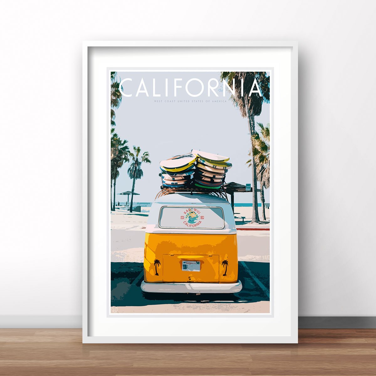 california vintage travel style framed print by placesweluv