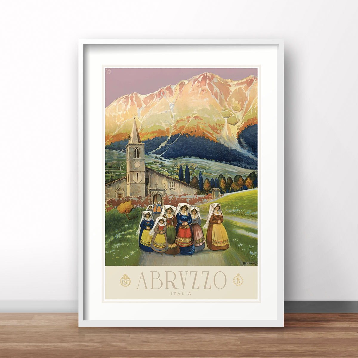 Abrvzzo Italy retro vintage poster print from Places We Luv