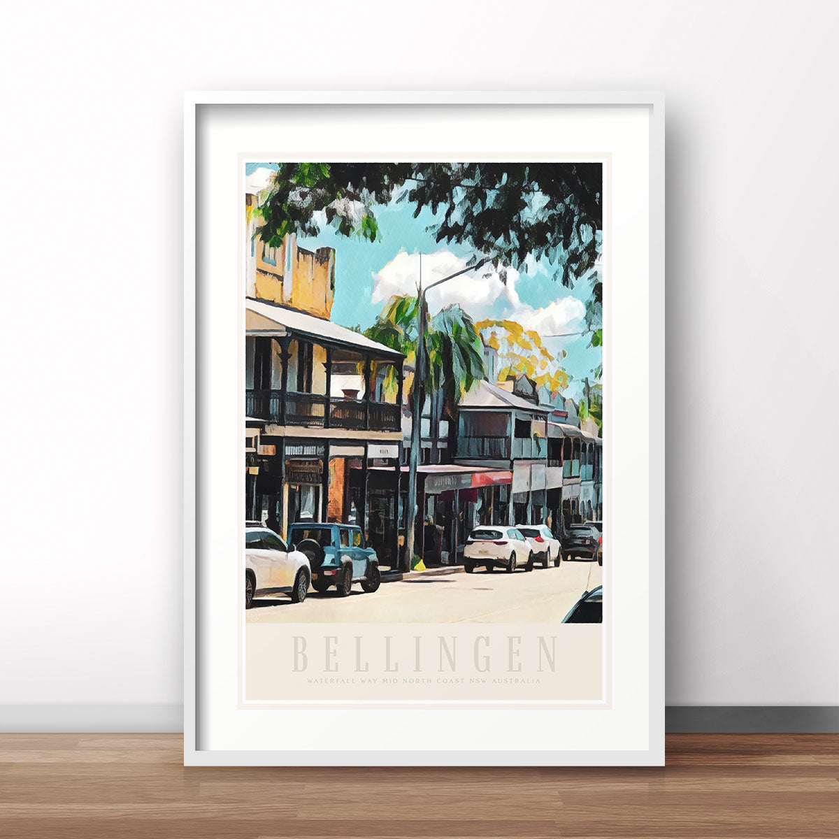 Bellingen vintage retro travel poster print from Places We Luv