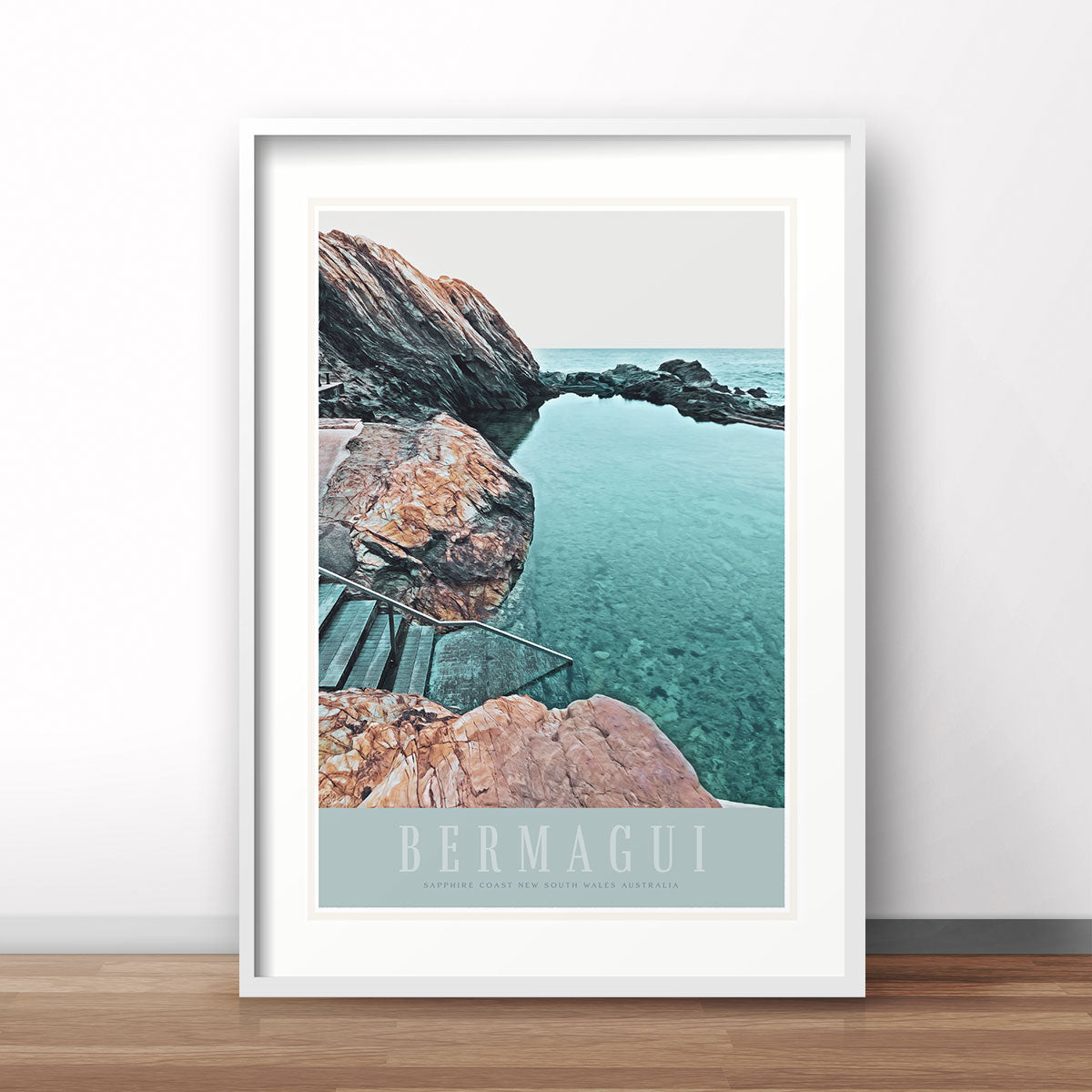 Bermagui NSW retro vintage poster by Places We Luv