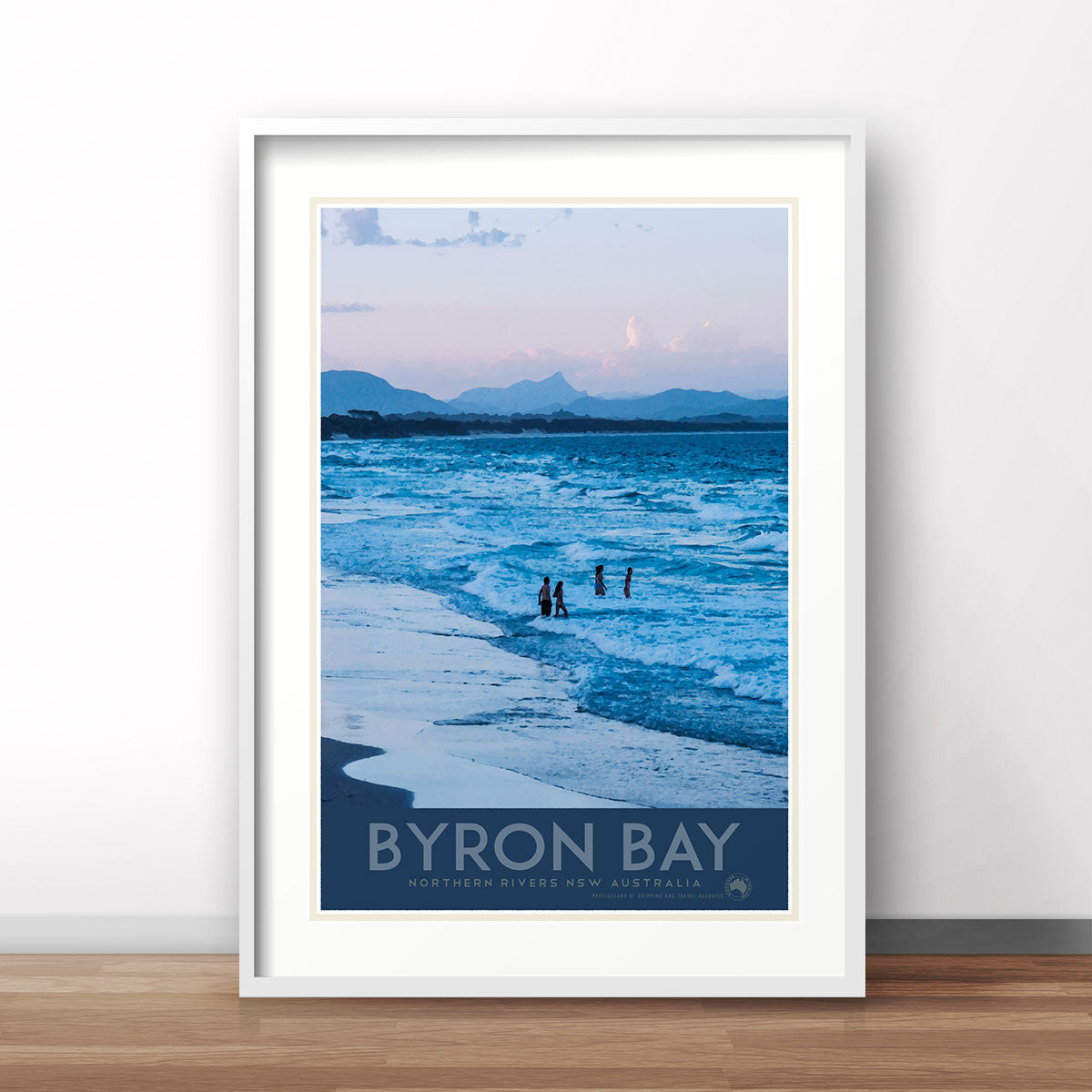 Byron Bay retro vintage travel poster by places we luv