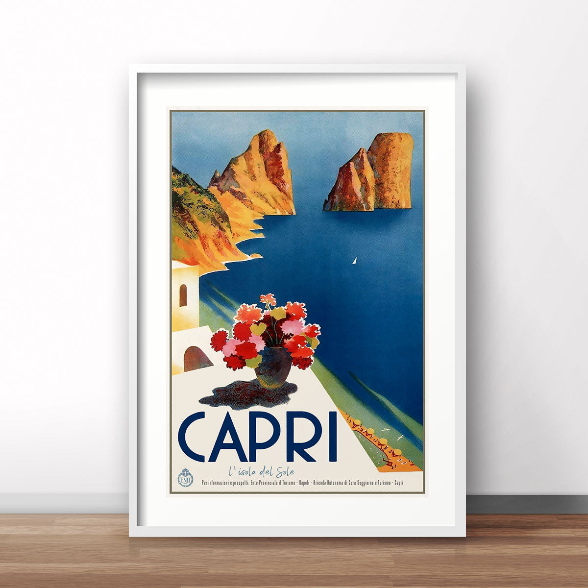 Capri Italy retro vintage travel poster print from Places We Luv