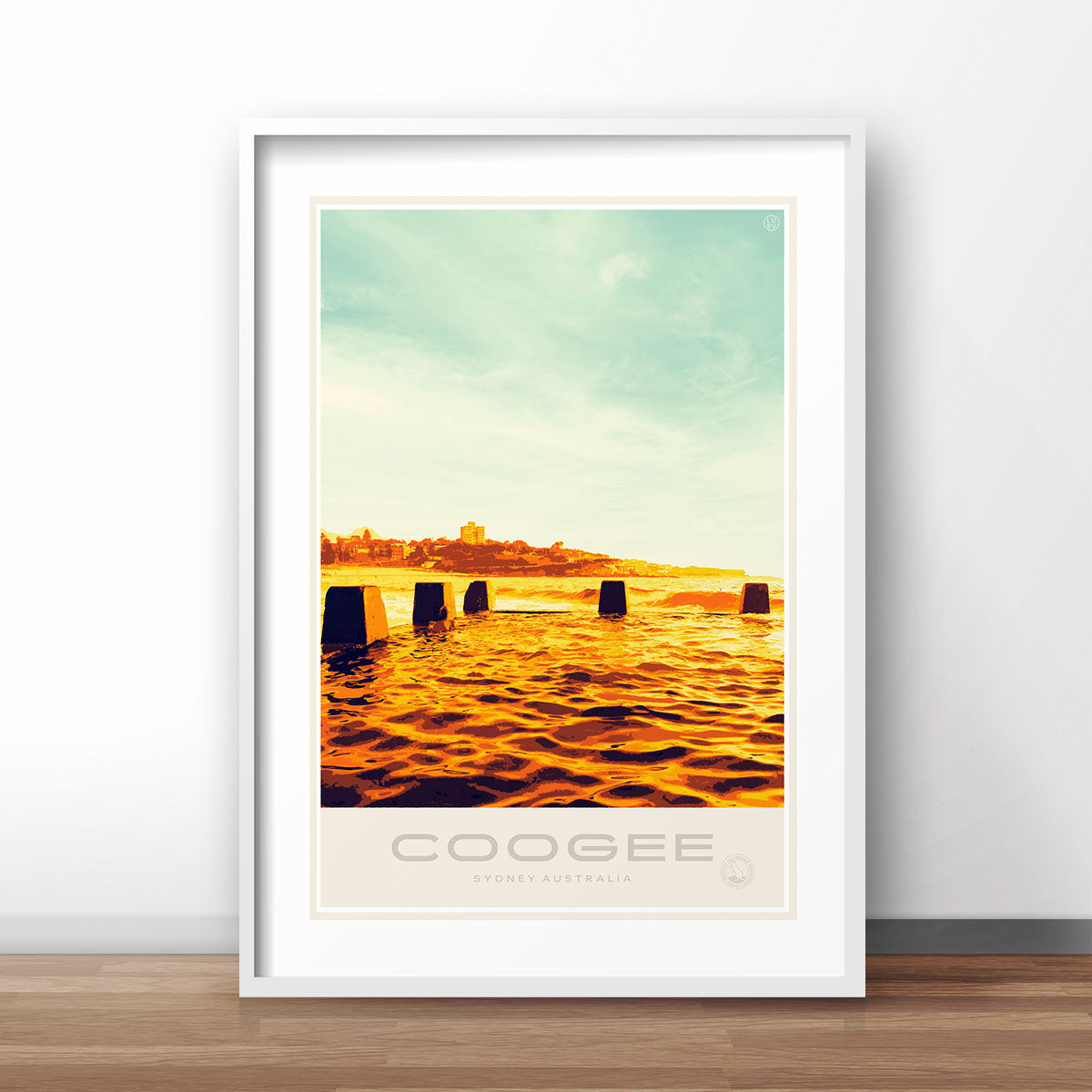Coogee Pool Sydney vintage travel style poster print by places we luv