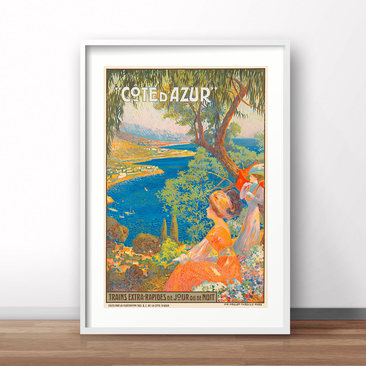 Cote d' Azure vintage retro travel advertising poster print from Places We Luv