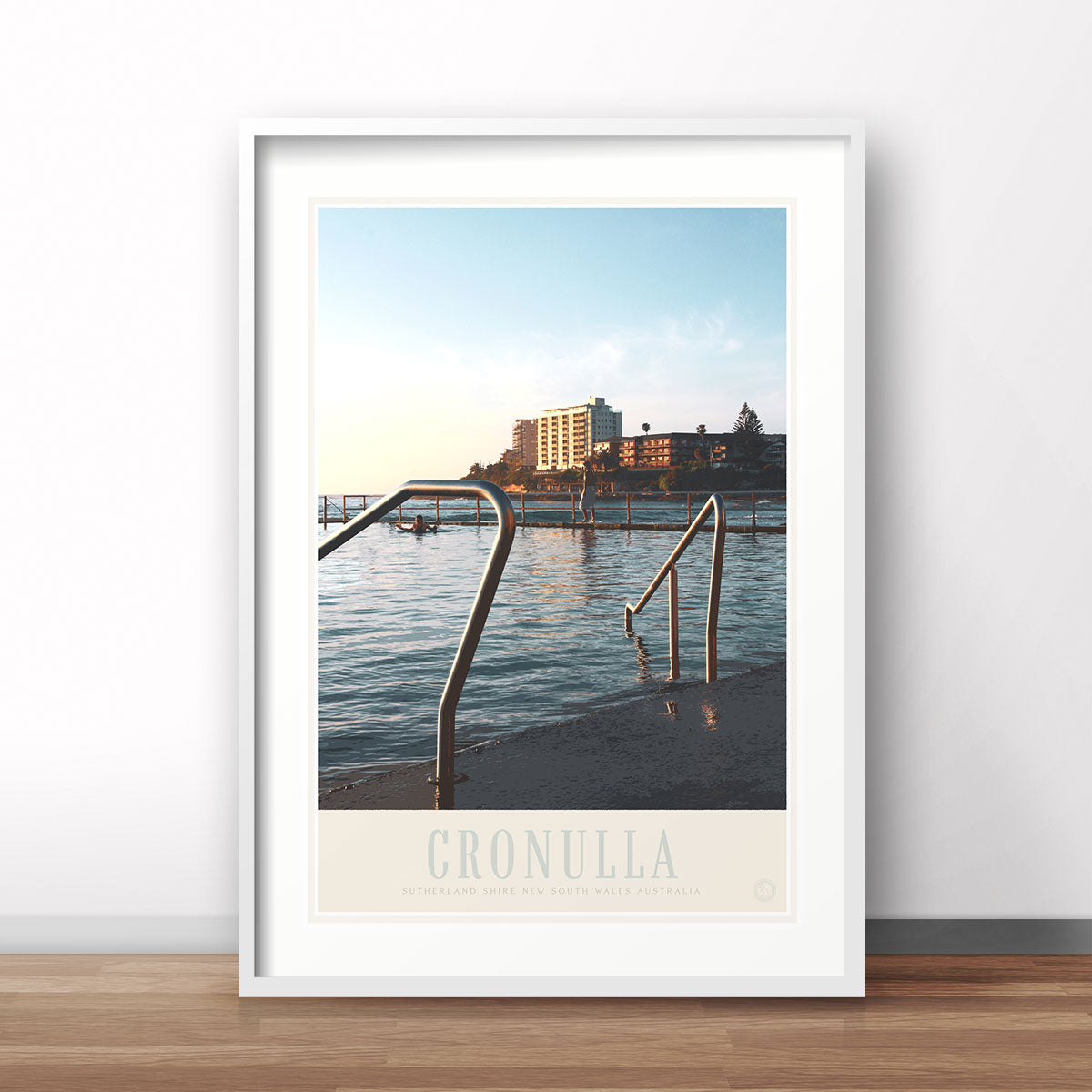 Cronulla Beach Pool vintage retro travel poster print by Places We Luv