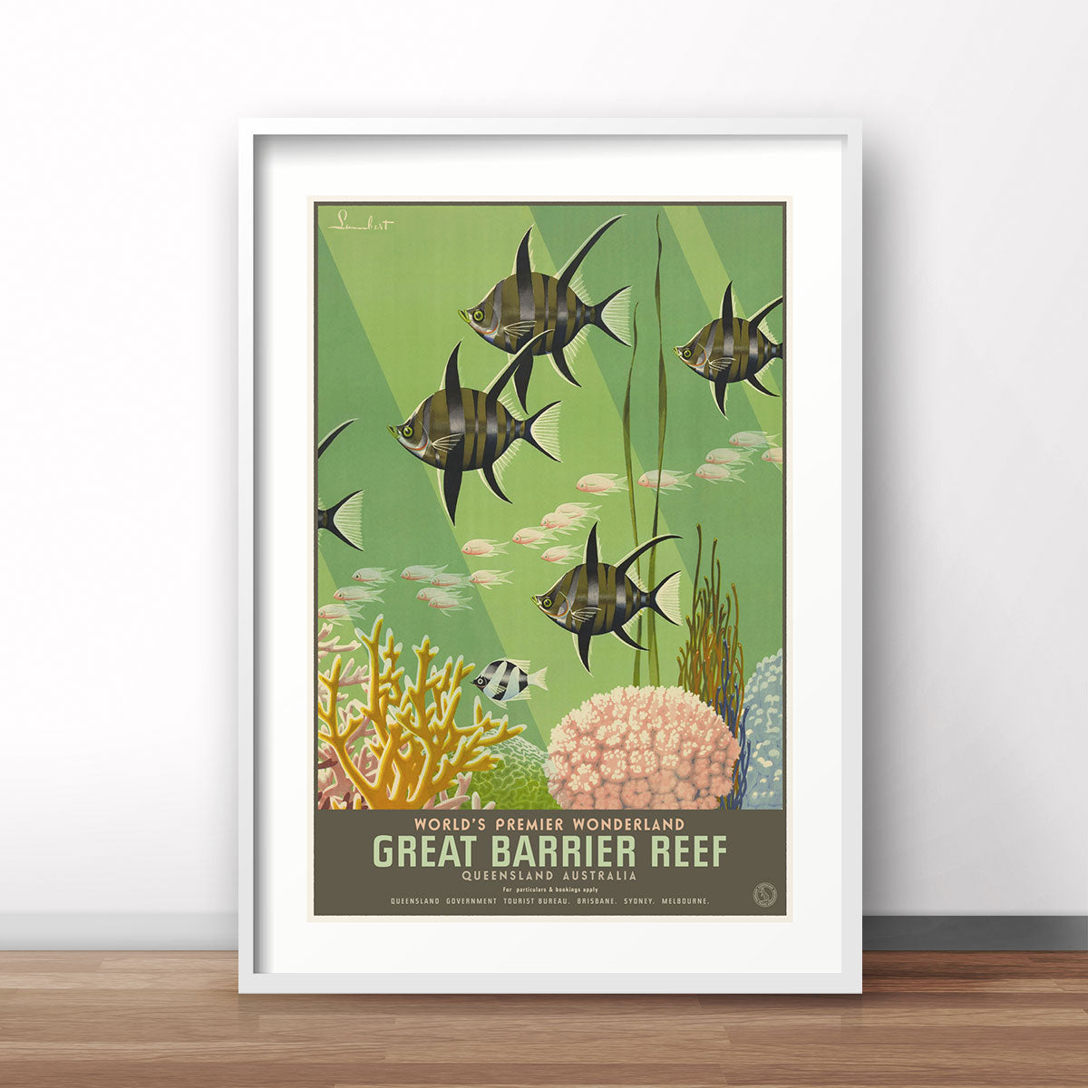 Great Barrier Reef vintage retro poster print from Places We Luv