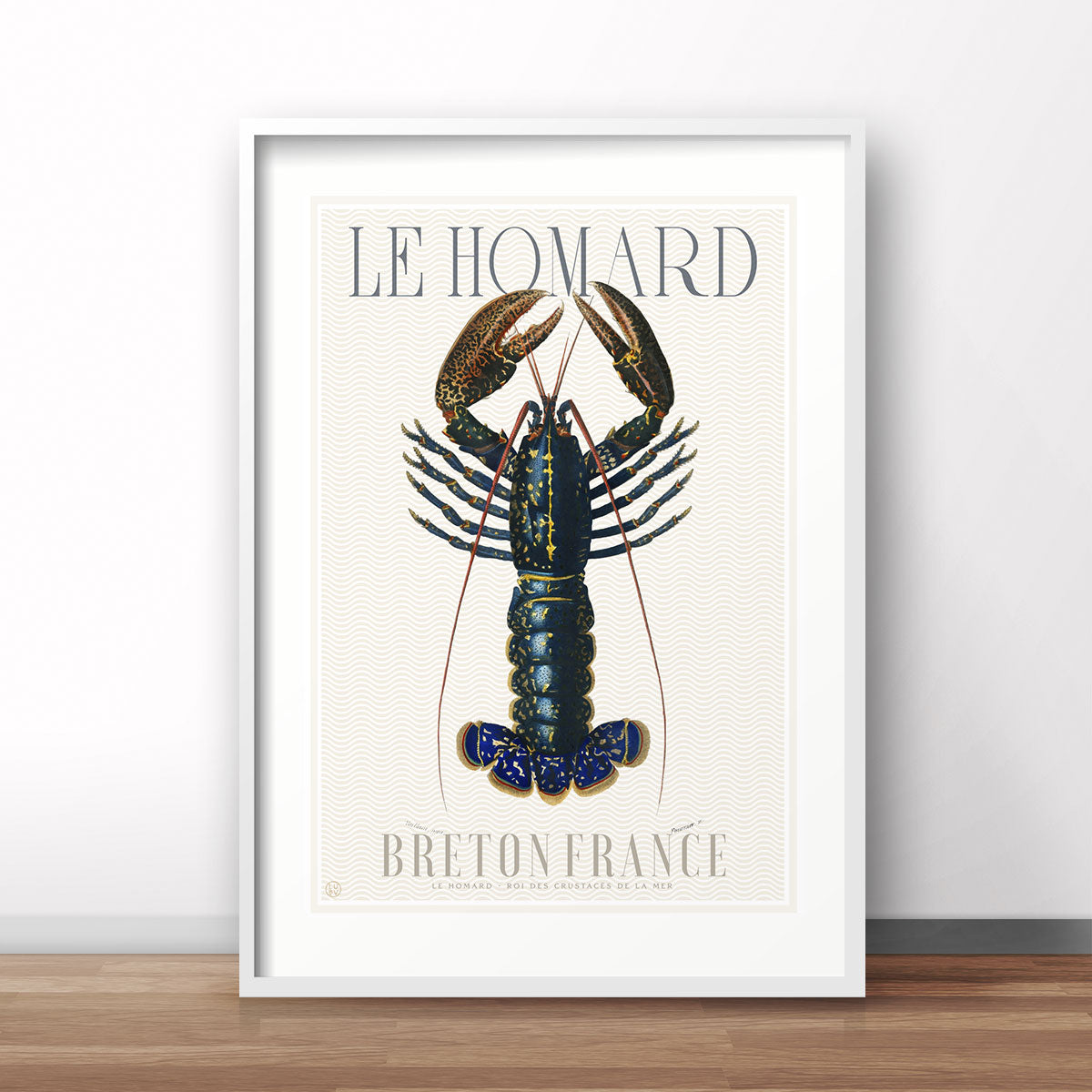 Le homard France retro vintage travel poster print from Places We Luv
