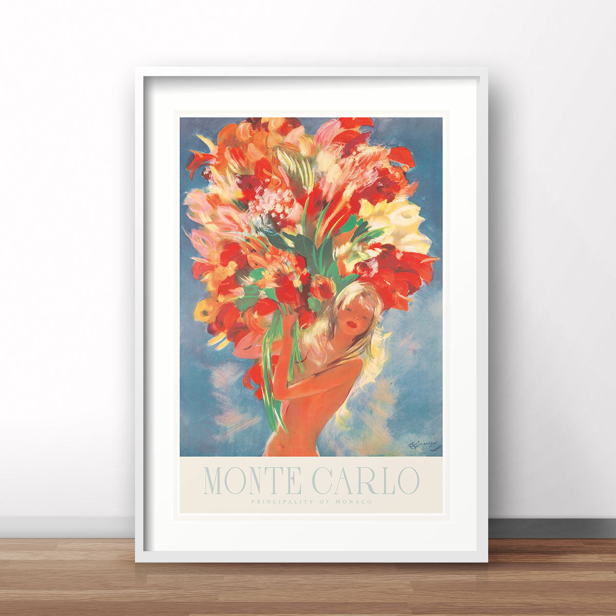 Monte Carlo Flowers retro vintage travel poster print from Places We Luv