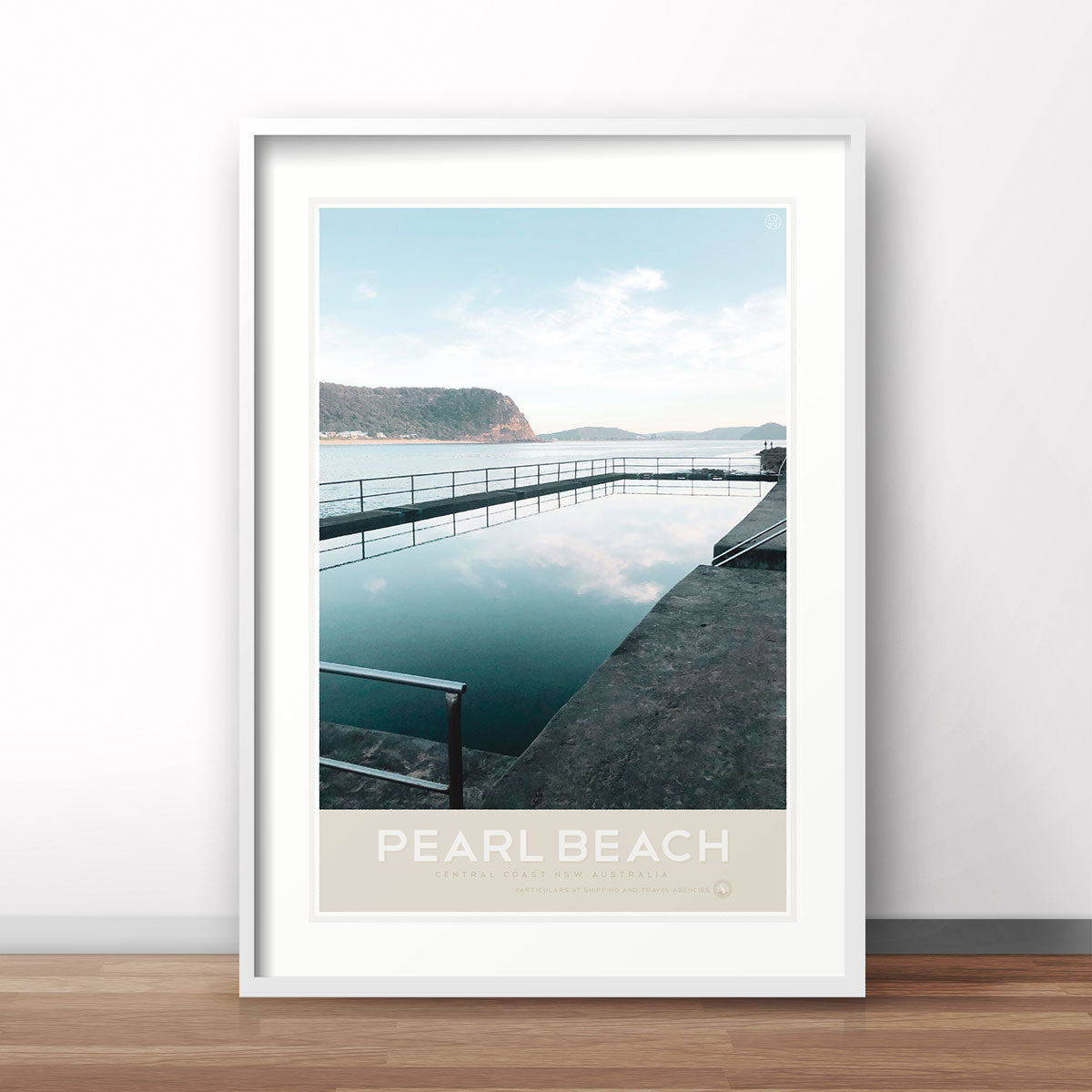 Pearl Beach NSW pool retro vintage print by Places We Luv