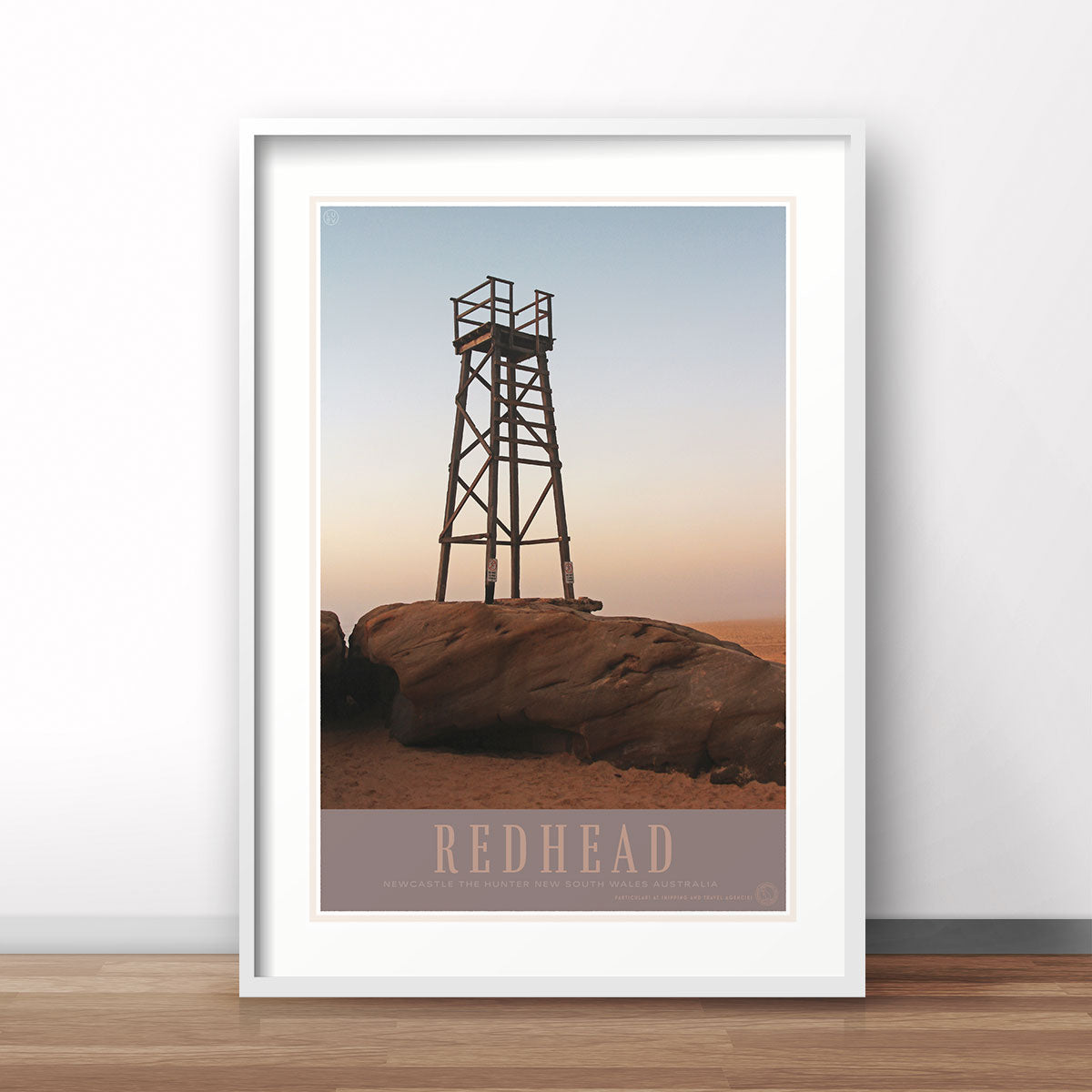 Newcastle redhead beach vintage retro poster print from places we luv
