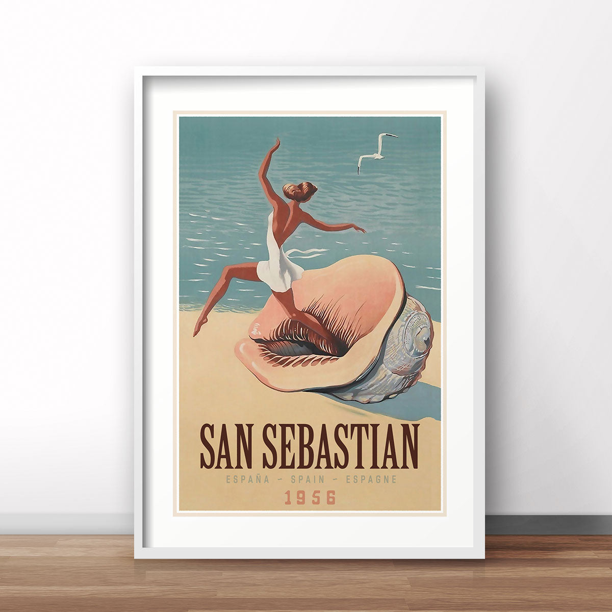 San Sebastian vintage retro advertising poster print from Places We Luv