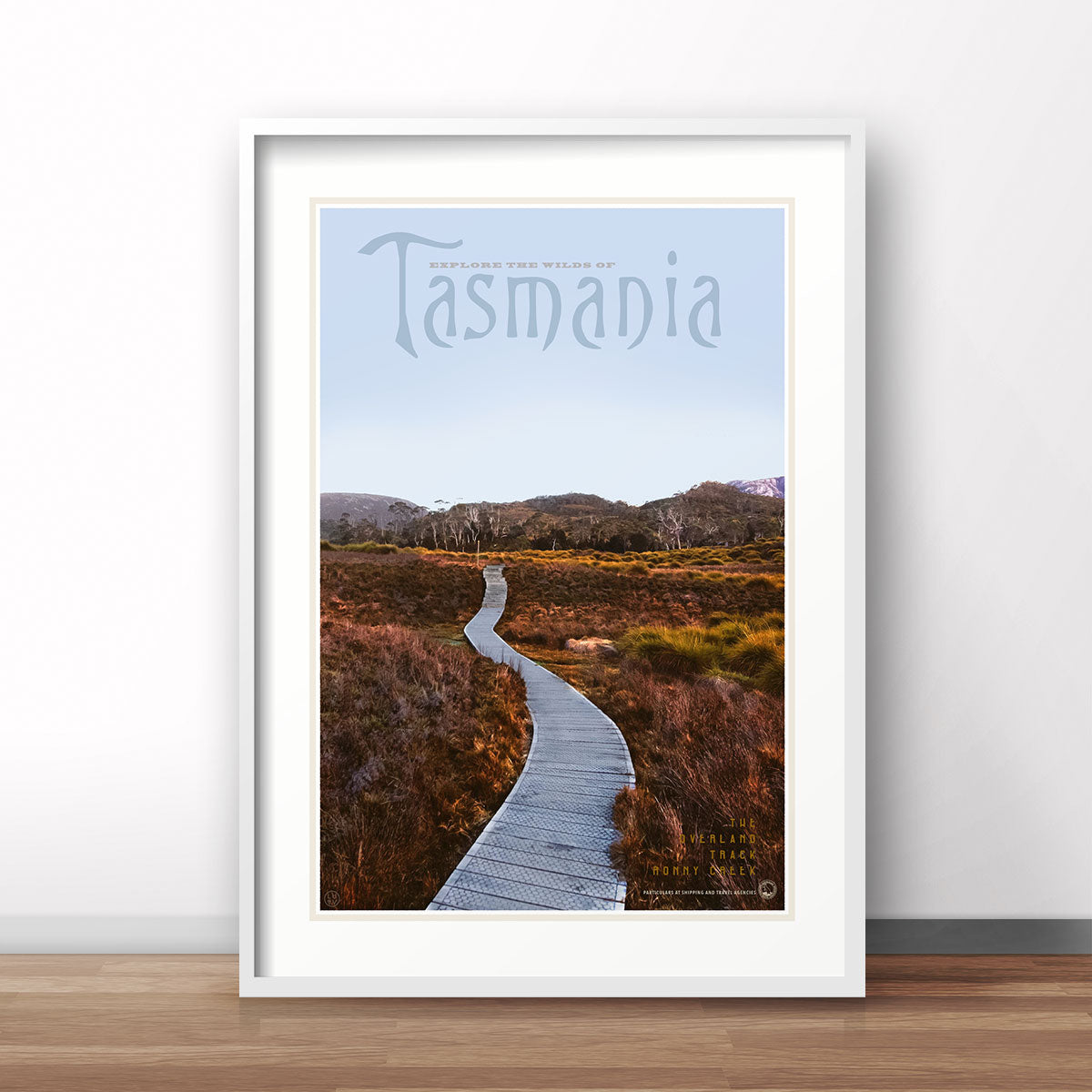Tasmania Overland track vintage retro poster print from Places We Luv