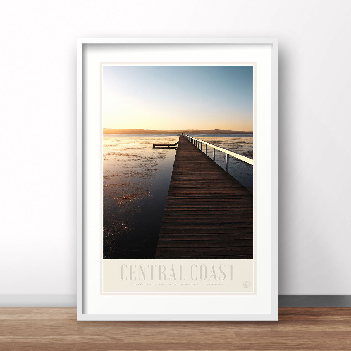 Long Jetty Central Coast NSW retro vintage poster print by Places We Luv