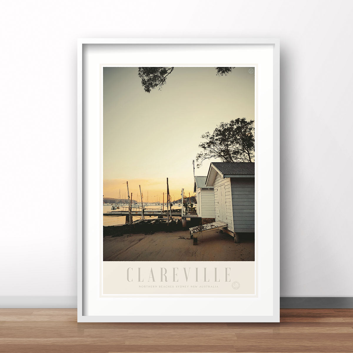 Clareville Pittwater Sydney, vintage retro poster print from Places We Luv